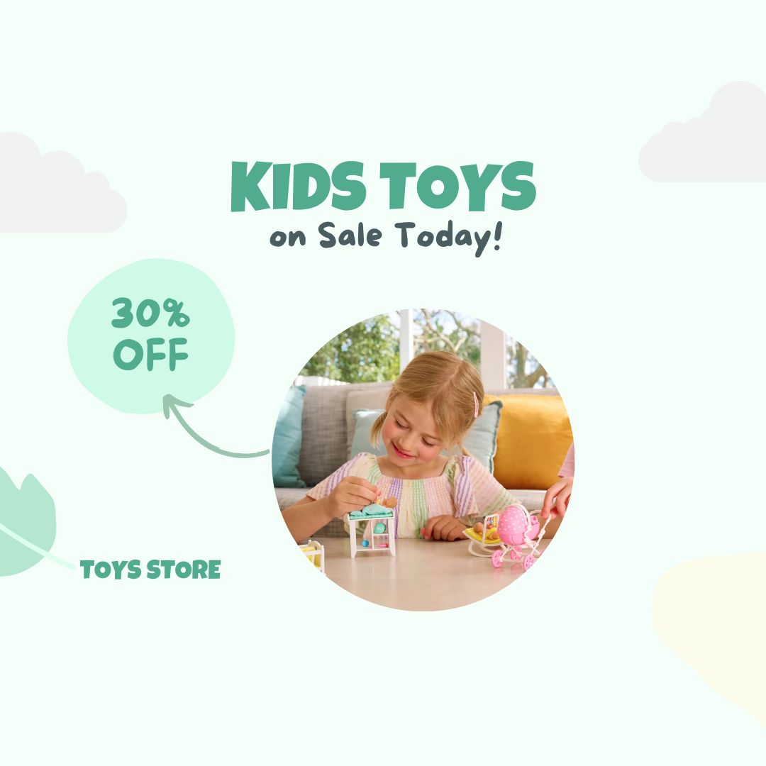 Green Playful Baby Kids Toys Sale Instagram Post