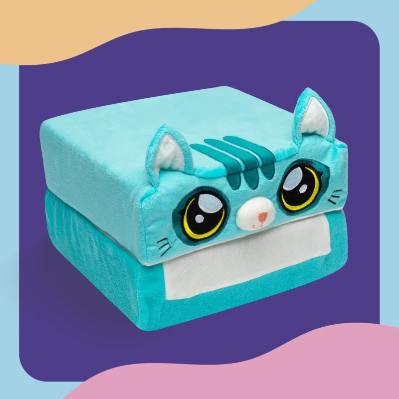 Pillow Cube Kid Cubes Kitty Toddler Pillow, 2-in-1 Fun Toy & Plush Pillow for Kids Ages 3+ - Image 2