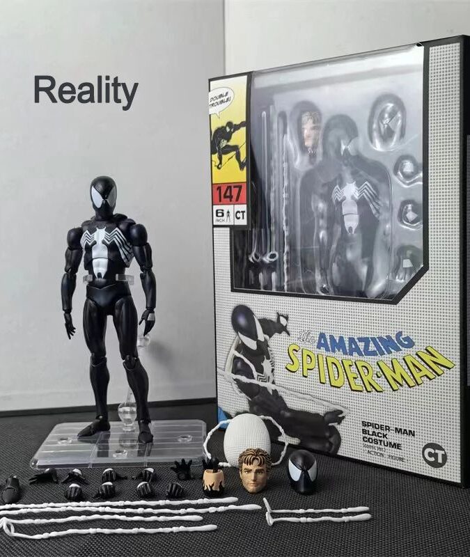 Anime The Amazing Spider-man Mafex 147 S.h.figuarts Spider Man Venom Symbiotic Action Figure 6" Action Figures Model Toy