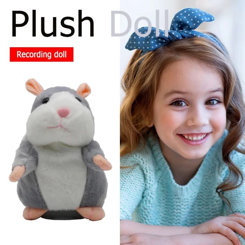 Electronic Voice Changing Talking Walking Record Hamster with Xmas Hat Stuffed Plush Doll Toy for Children Gift - Image 3