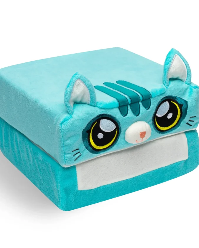 Pillow Cube Kid Cubes Kitty Toddler Pillow, 2-in-1 Fun Toy & Plush Pillow for Kids Ages 3+