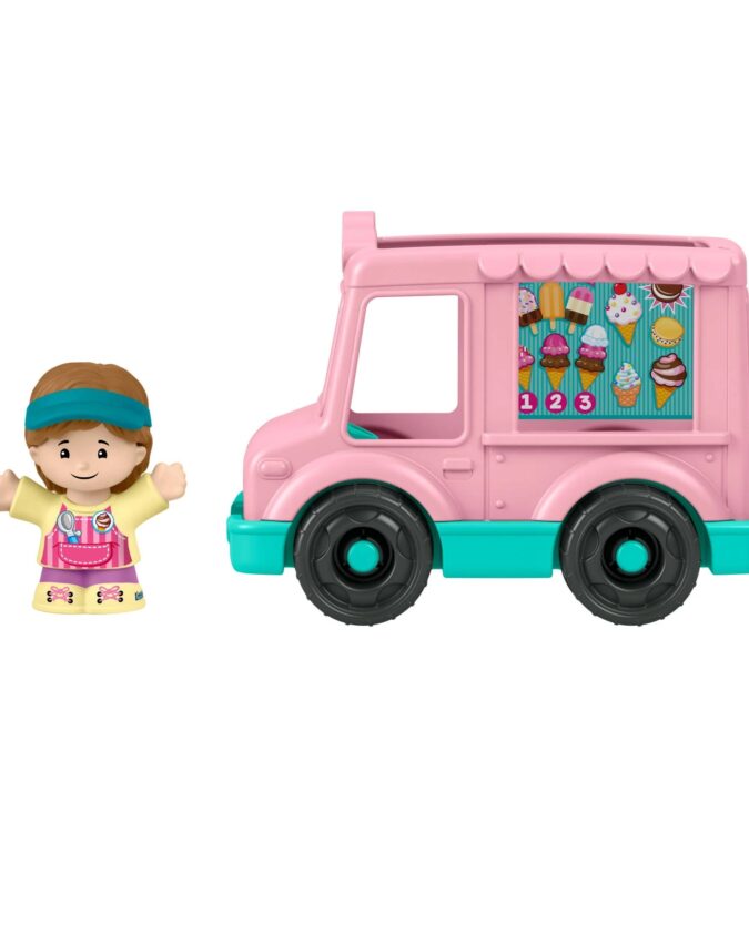 Ice Cream Truck, Push-Along Toy Vehicle & Figure for Toddlers & Kids